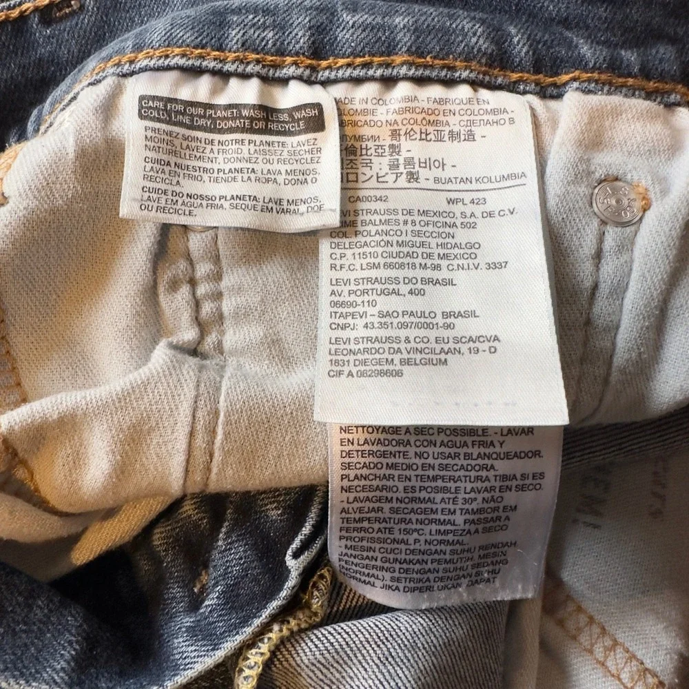 Levis 514 Straight Fit Jeans Mens 34x30 Medium Wash Blue Stretch Denim Utility